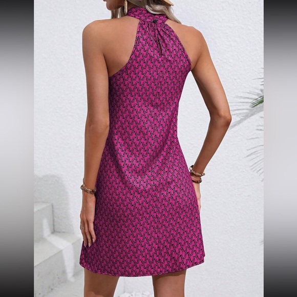 Boho crisscross halter neck  mini dress - Picture 6 of 6